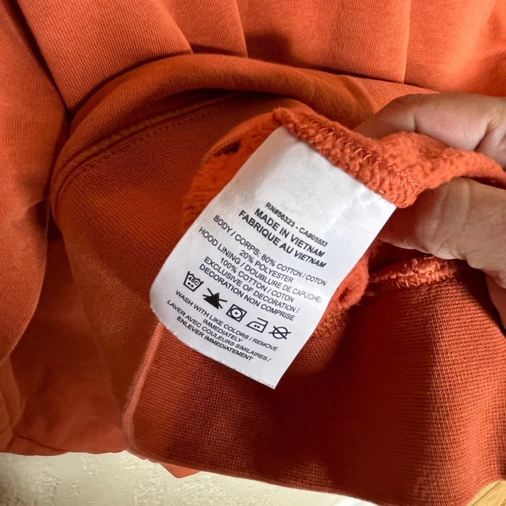 Nike Mens Club Fleece Hoodie Burnt Orange Pullover Sweatshirt BV2654-813 L